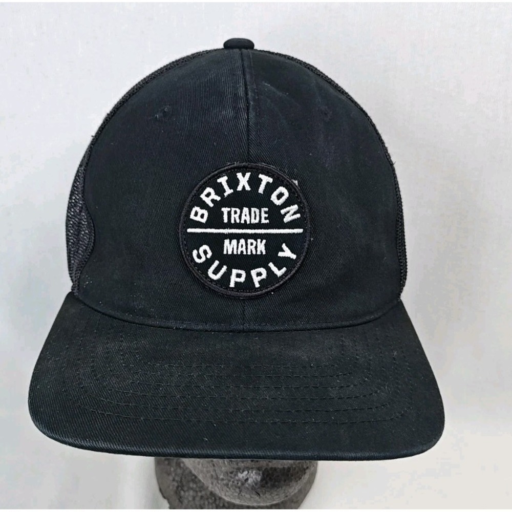 Brixton Supply Black Men's‎ Snapback Cap Hat Embroidered Trademark Patch OSFA